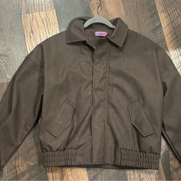 Edikted Mori Oversized Faux Dark
Leather Jacket in size small - Picture 12 of 16